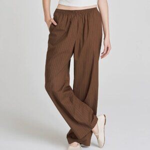 Billie Stripe Pull-On Cotton Pants